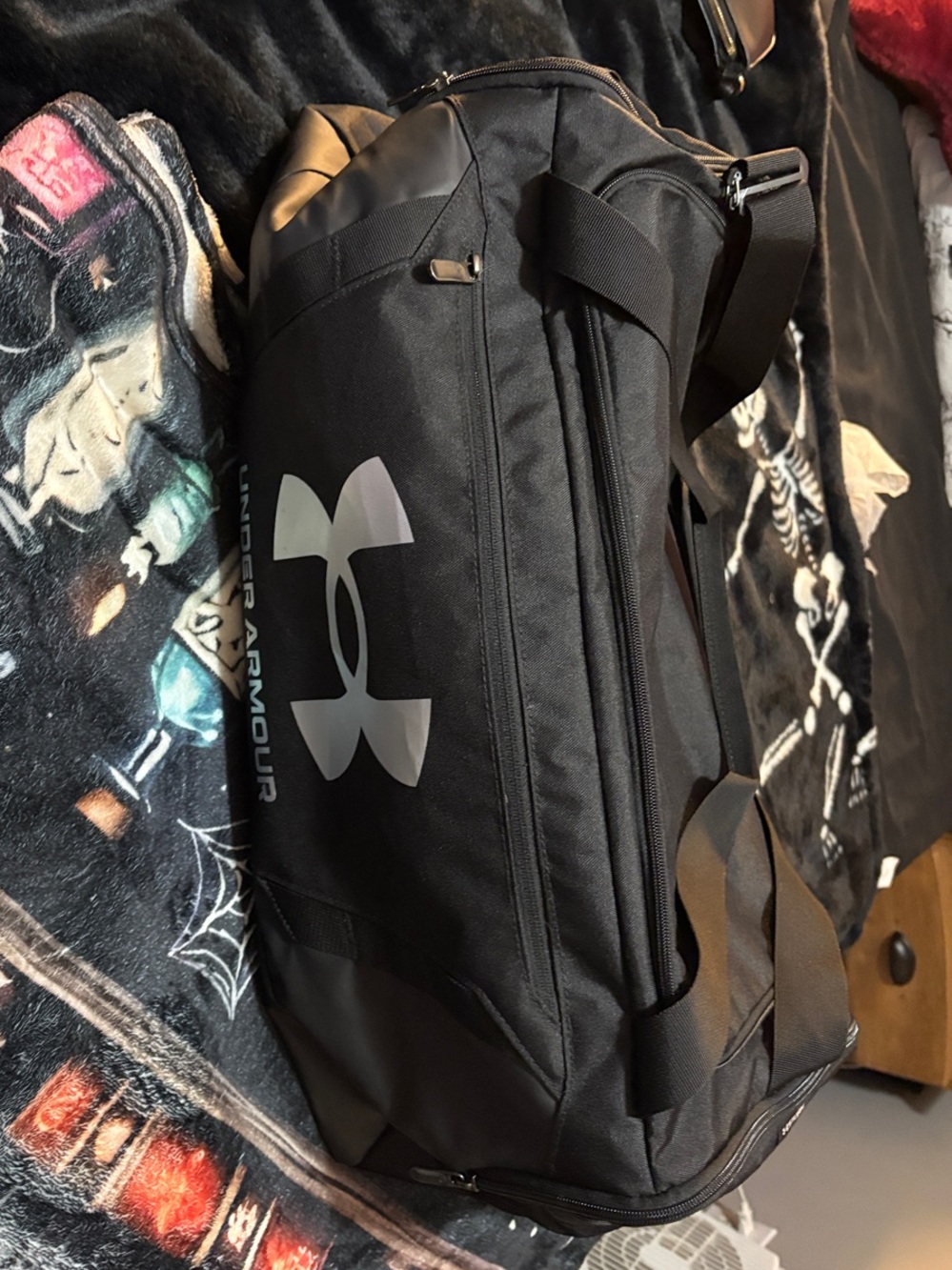 Under Armour Black & Gray Logo Duffel Bag